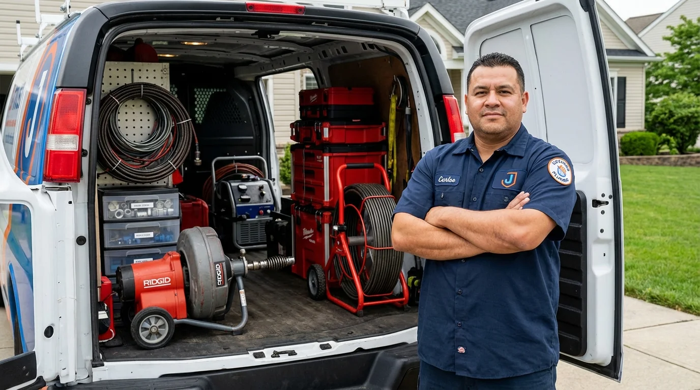 Professional drain cleaning equipment and Johns Plumbing LLC plumber in Mercer Island