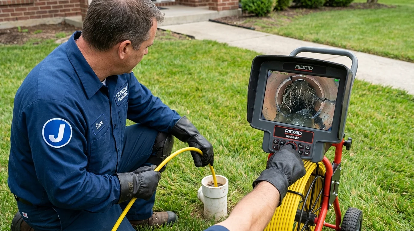 Sewer camera inspection being performed by Johns Plumbing LLC in Mercer Island