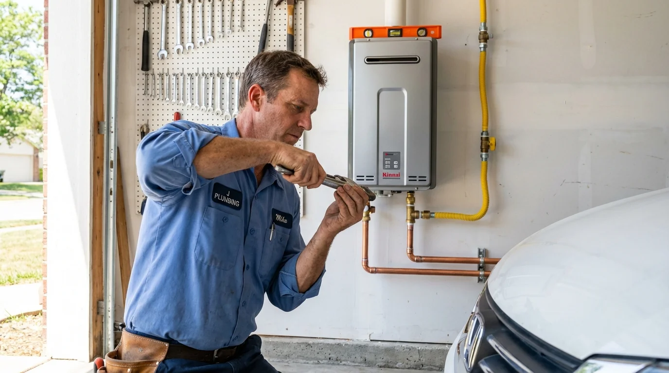 Tankless water heater installation by a Johns Plumbing LLC plumber in Mercer Island